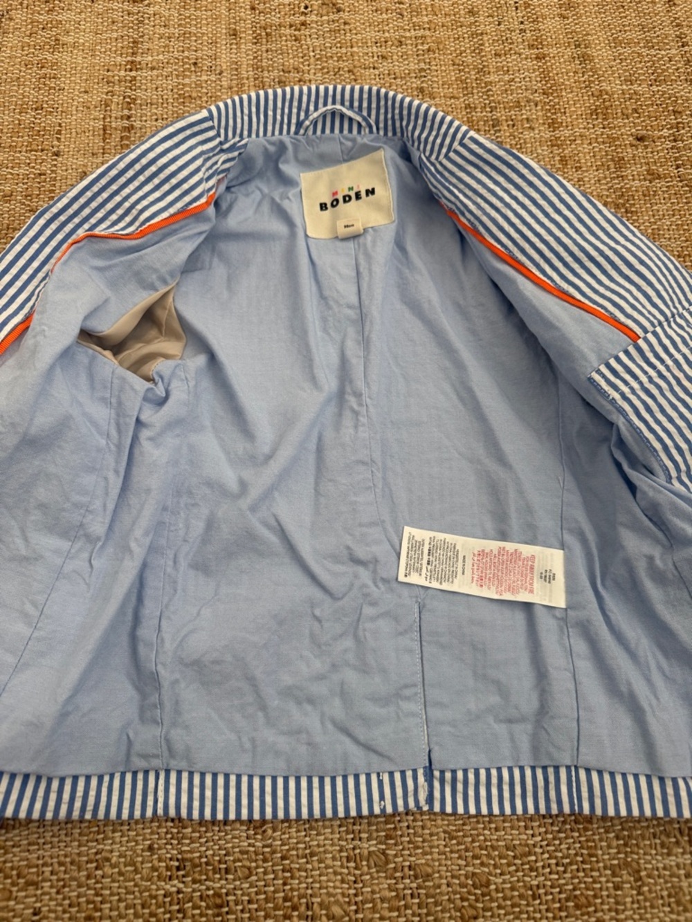 Mini Boden Seersucker Blazer Navy 2 - 3Y worn 1x - Picture 5 of 6